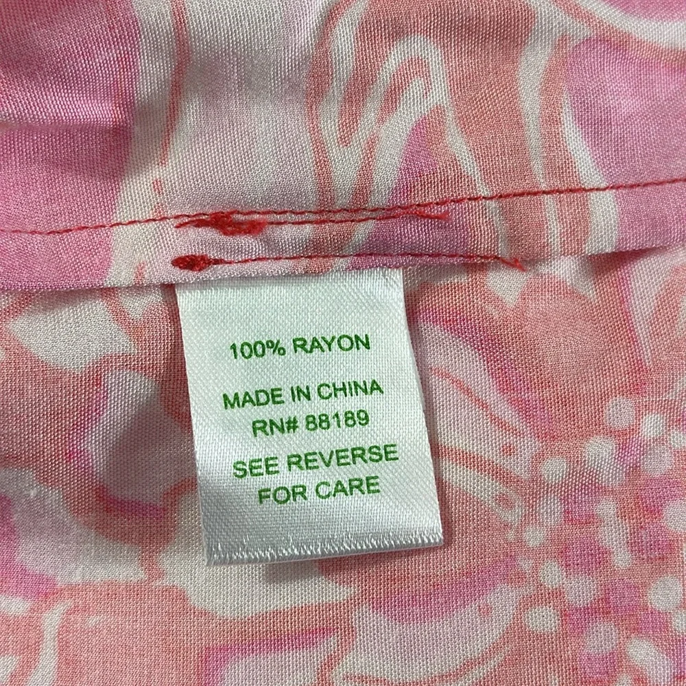 Lilly pulitzer Maya dress Womens Size XL Floral in tango Belted Rayon spring - Picture 10 of 11